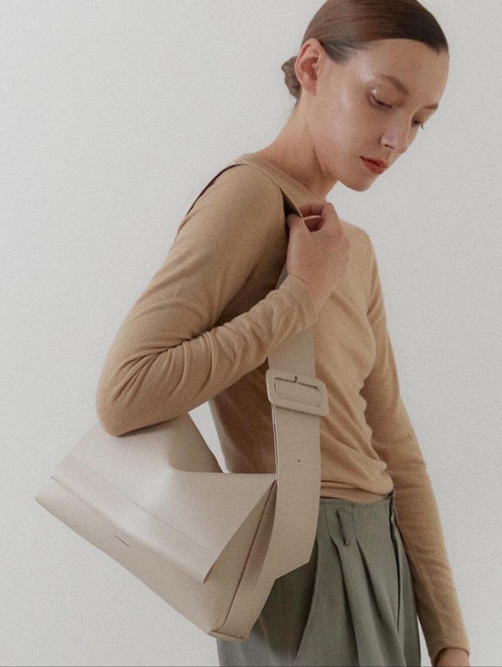Korean W CONCEPT x LECC PROJECT Shoulder Bag Minimalist Cream Ivory Leccproject